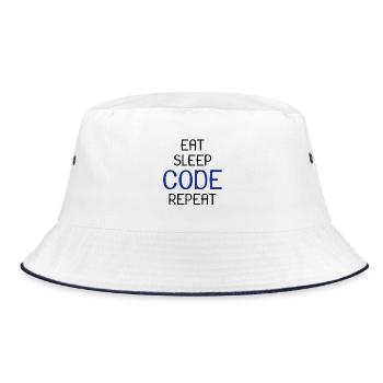 Programmierer Alltag IT künstlich - Bucket Hat - Weiß/Navy - Vorne