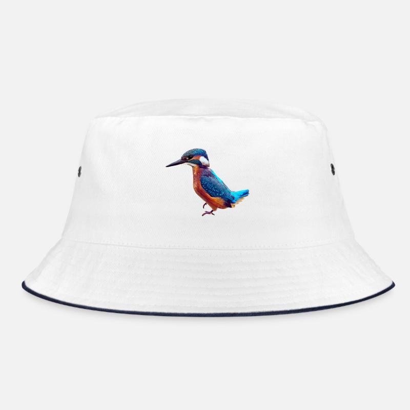 Eisvogel - Bucket Hat - Weiß/Navy