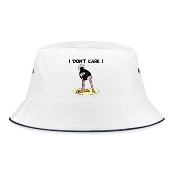 Den Kopf in den Sand - Bucket Hat - Weiß/Navy - Vorne