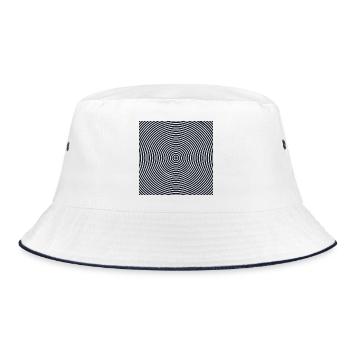 Hypnosis Pattern - Bucket Hat - white/navy - Front