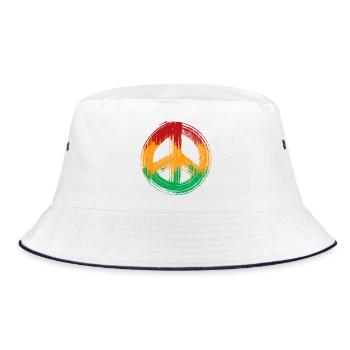 Reggae love peace peace Jamaica Reggaeton - Bob - blanc/marine - Devant