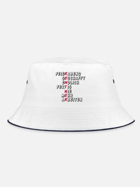 Rente Rentner Rentnerin Feierabend geschafft(25) - Bucket Hat - Weiß/Navy