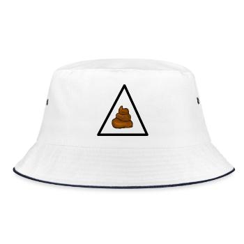 Warning shit, attention shit - Bucket Hat - white/navy - Front