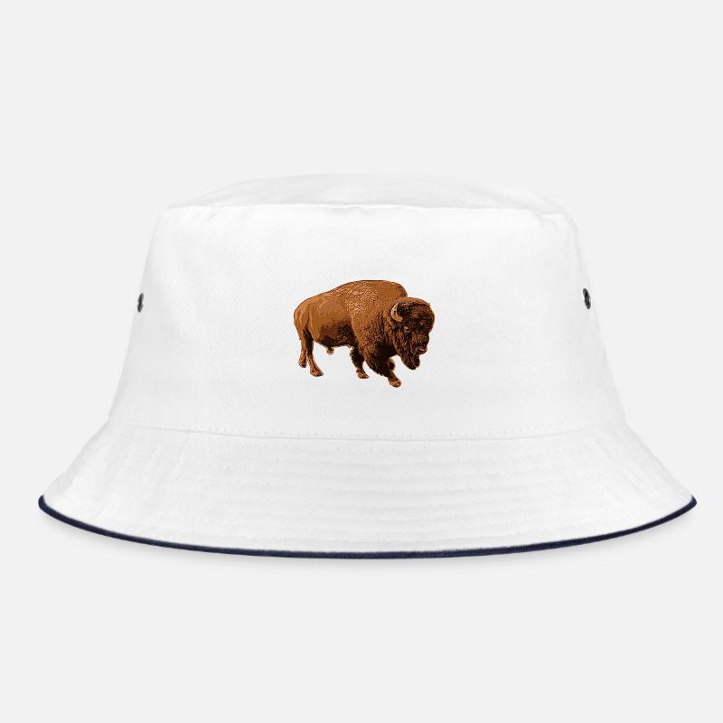 Bison - Bucket Hat - Weiß/Navy