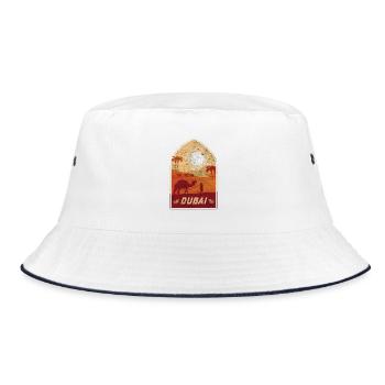 Dubaï design chameau vintage / idée cadeau - Bob - blanc/marine - Devant