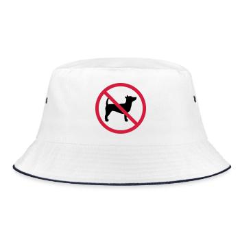 Aucun chien interdit signe contour ombre clipart - Bob - blanc/marine - Devant