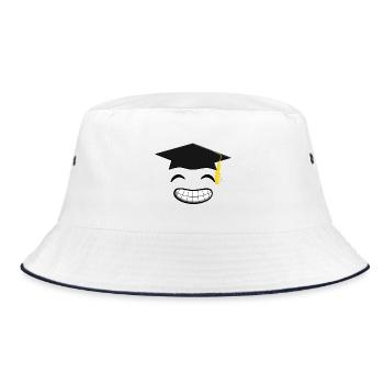 Graduation Done Be Happy Be Proud Bachelor Master - Bucket Hat - white/navy - Front