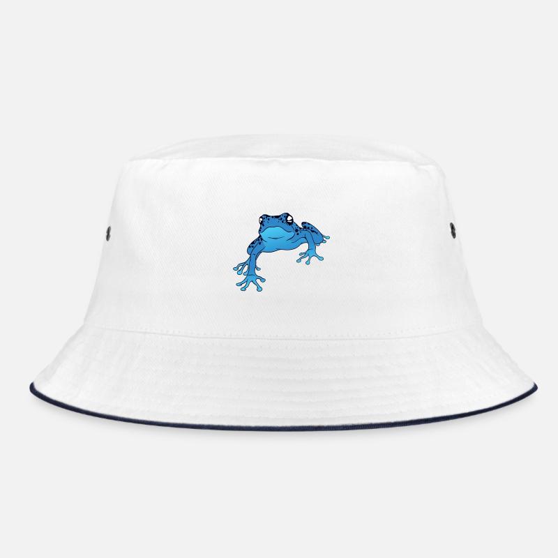 Pfeilgiftfrosch Design / Geschenk - Bucket Hat - Weiß/Navy