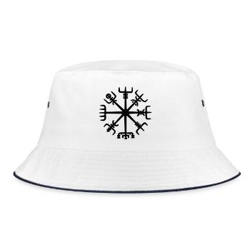 Viking Vegvisir symbol - Viking signposts - Bucket Hat - white/navy - Front