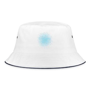 dotted round background light blue - Bucket Hat - white/navy - Front