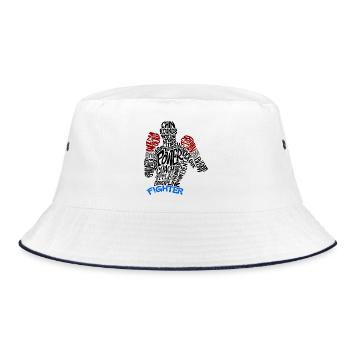 Boxing Fitness Training Workout Gym Motivation Sport - Bucket Hat - white/navy - Front