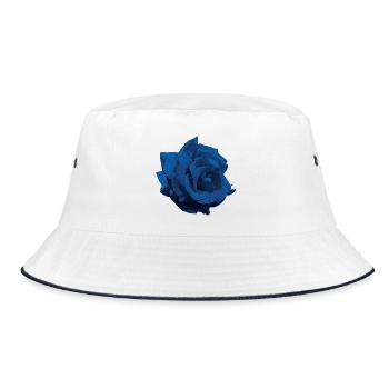 Fleur - Rose bleu - Bob - blanc/marine - Devant
