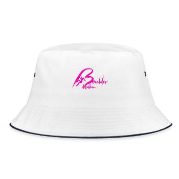 Boulder Mädchen Bouldern Pink Geschenk Boulderin - Bucket Hat - Weiß/Navy - Vorne