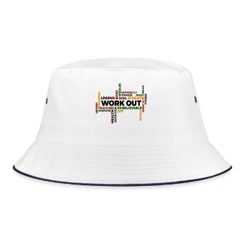 Workout Motivation Spruch Statement Fitness Gym - Bucket Hat - Weiß/Navy - Vorne