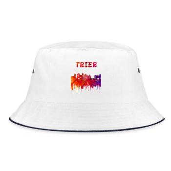 Trier Syline design / gift idea - Bucket Hat - white/navy - Front