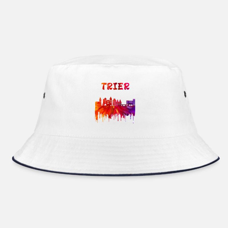 Trier Syline Design / Geschenkidee - Bucket Hat - Weiß/Navy