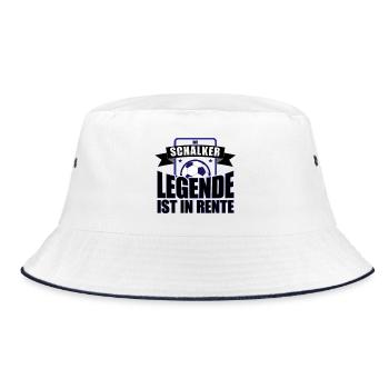 Die Schalker Legende ist in Rente | Schalke Spruch - Bucket Hat - Weiß/Navy - Vorne