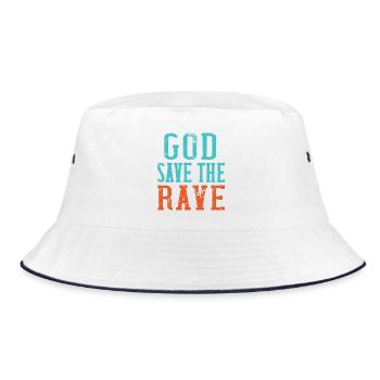God save the rave - Bucket Hat - white/navy - Front