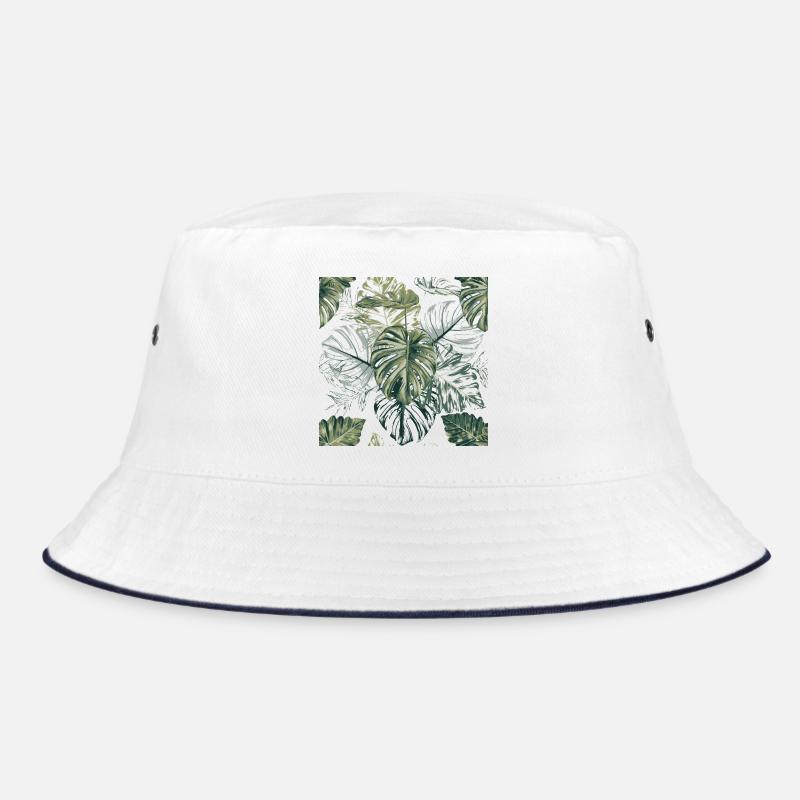 Tropical Monstera Leaves Pattern Bucket Hat
