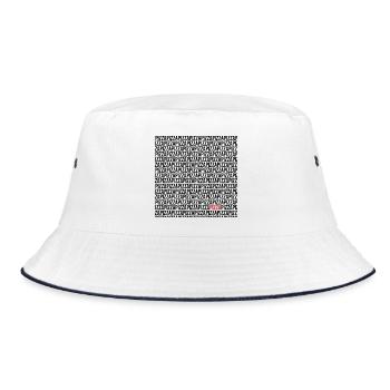 Black pizza logo in red - Bucket Hat - white/navy - Front