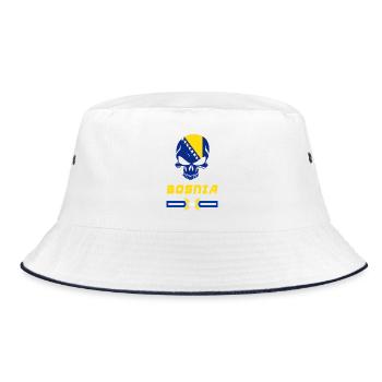 Bosnia skull design / gift - Bucket Hat - white/navy - Front