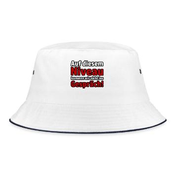 Niveau Gespräch Virus Virologe Pandemie Sprüche - Bucket Hat - Weiß/Navy - Vorne