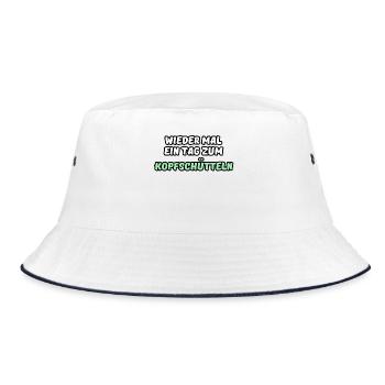 Tag zum Kopfschütteln Fun Sprüche - Bucket Hat - Weiß/Navy - Vorne