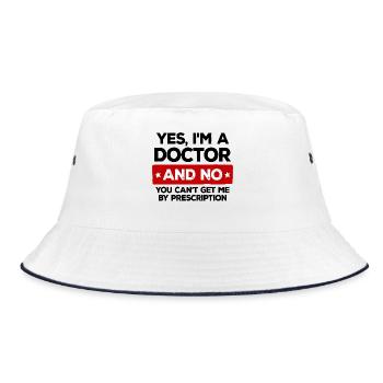Doctor physician specialist emergency doctor assistant doctor job - Bucket Hat - white/navy - Front