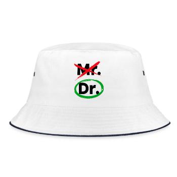Doktor Statement Arzt Facharzt Notarzt Beruf Job - Bucket Hat - Weiß/Navy - Vorne
