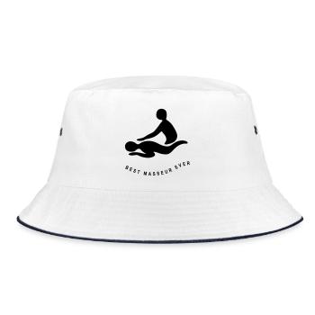 BEST MASSEUR EVER - Bucket Hat - Weiß/Navy - Vorne