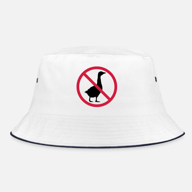 Gans Verboten Schild - Bucket Hat - Weiß/Navy