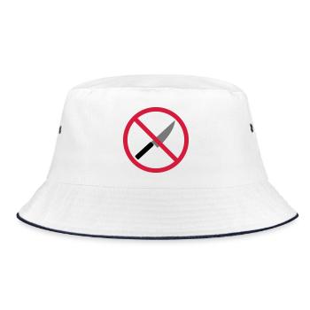 Forbidden sign knife - Bucket Hat - white/navy - Front