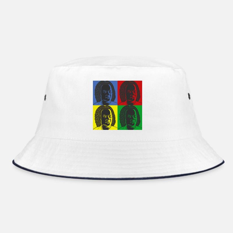Johann Sebastian Bach dans le style Warhol - Bob - blanc/marine