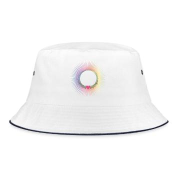 strahlender Pastellfarbener Kranz mit Herz - Bucket Hat - Weiß/Navy - Vorne