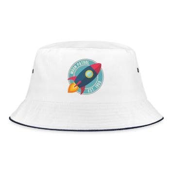 Rakete Moon Patrol Rocket - Bucket Hat - Weiß/Navy - Vorne