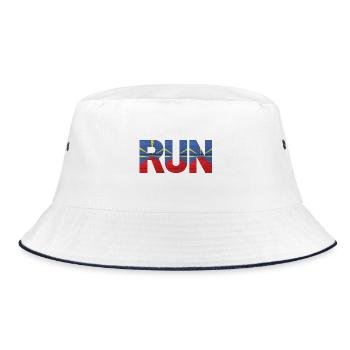 Run île de la Réunion drapeau - Bob - blanc/marine - Devant