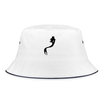 Meerjungfrau, Mermaid - Bucket Hat - Weiß/Navy - Vorne