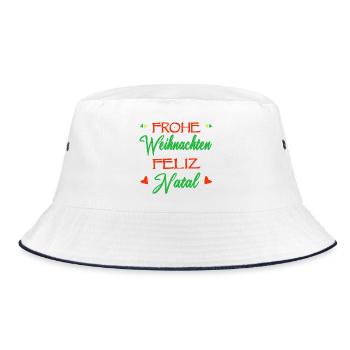 Deutsch-Brasilianer Weihnachten Feliz Natal - Bucket Hat - Weiß/Navy - Vorne