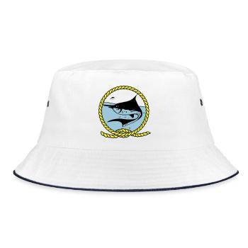Leawaka Haria logo - Bucket Hat - white/navy - Front