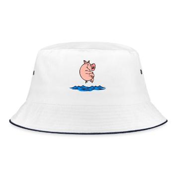 Holidays Sea Beach Beach Summer Sun Holidays - Bucket Hat - white/navy - Front