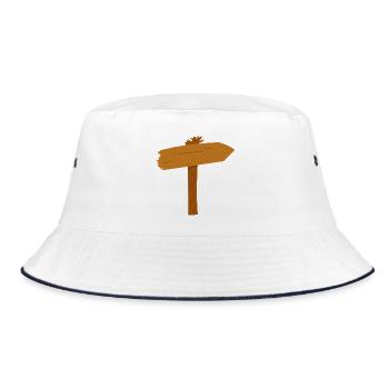 Signpost Path Path Direction - Bucket Hat - white/navy - Front