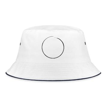 open black circle | Dirty edge - Bucket Hat - white/navy - Front