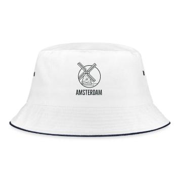 Amsterdam - Bucket Hat - white/navy - Front