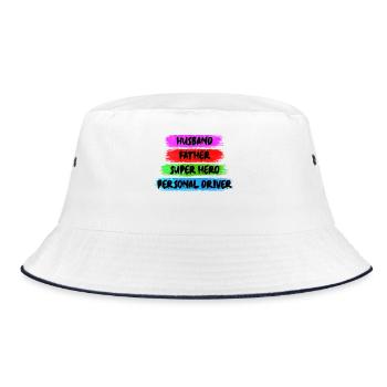 Vatertag Herrentag Männertag Bester Papa Dad Vater - Bucket Hat - Weiß/Navy - Vorne