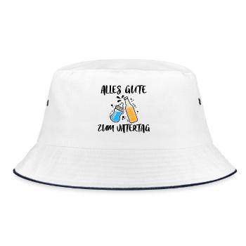 Alles Gute Vatertag Herrentag Bester Papa Vater - Bucket Hat - Weiß/Navy - Vorne