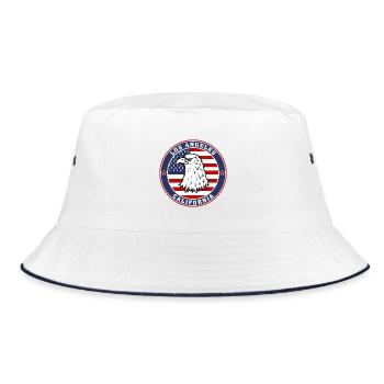 Los Angeles City California State USA Flag Travel - Bucket Hat - white/navy - Front
