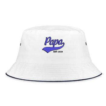Bester Papa Vater Dad Vatertag Herrentag Vati - Bucket Hat - Weiß/Navy - Vorne