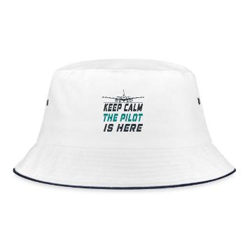 Keep Calm the Pilot est ici Design / Avion - Bob - blanc/marine - Devant