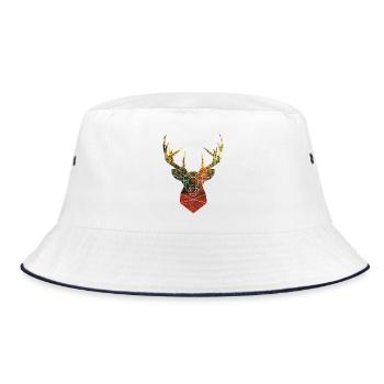deer head in autumn - Bucket Hat - white/navy - Front