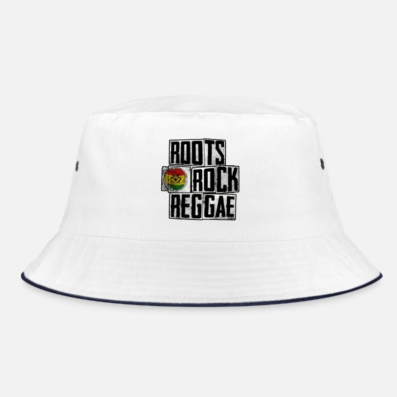 Roots Rock Reggae Design - Bucket Hat - Weiß/Navy